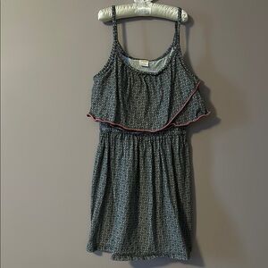 Gymboree Kids Flower Design Tank Black Dress with Pink piping - 10